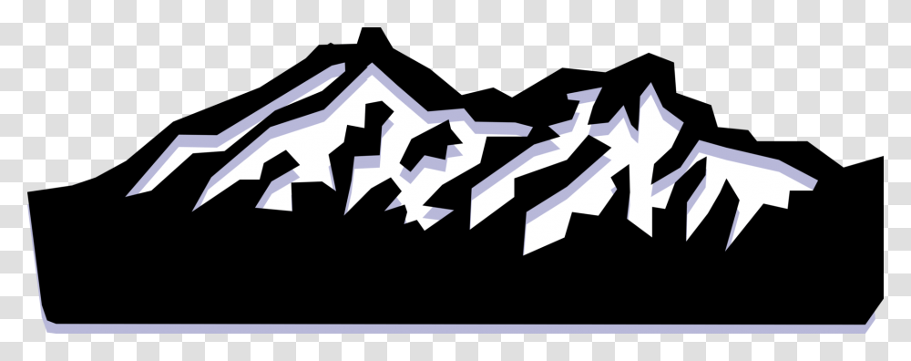 Vector Illustration Of Mountain Range With Snow Capped Mountain Range Clip Art, Weapon, Weaponry, Star Symbol Transparent Png
