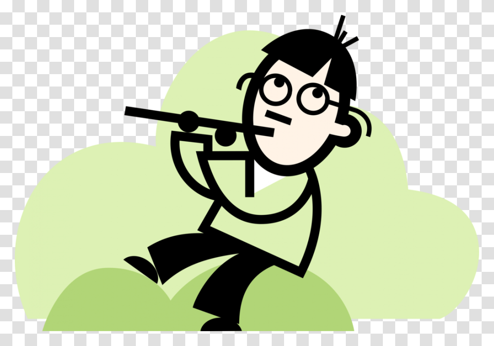 Vector Illustration Of Musician Plays Flute Musical Person In Deep Thought, Crowd Transparent Png