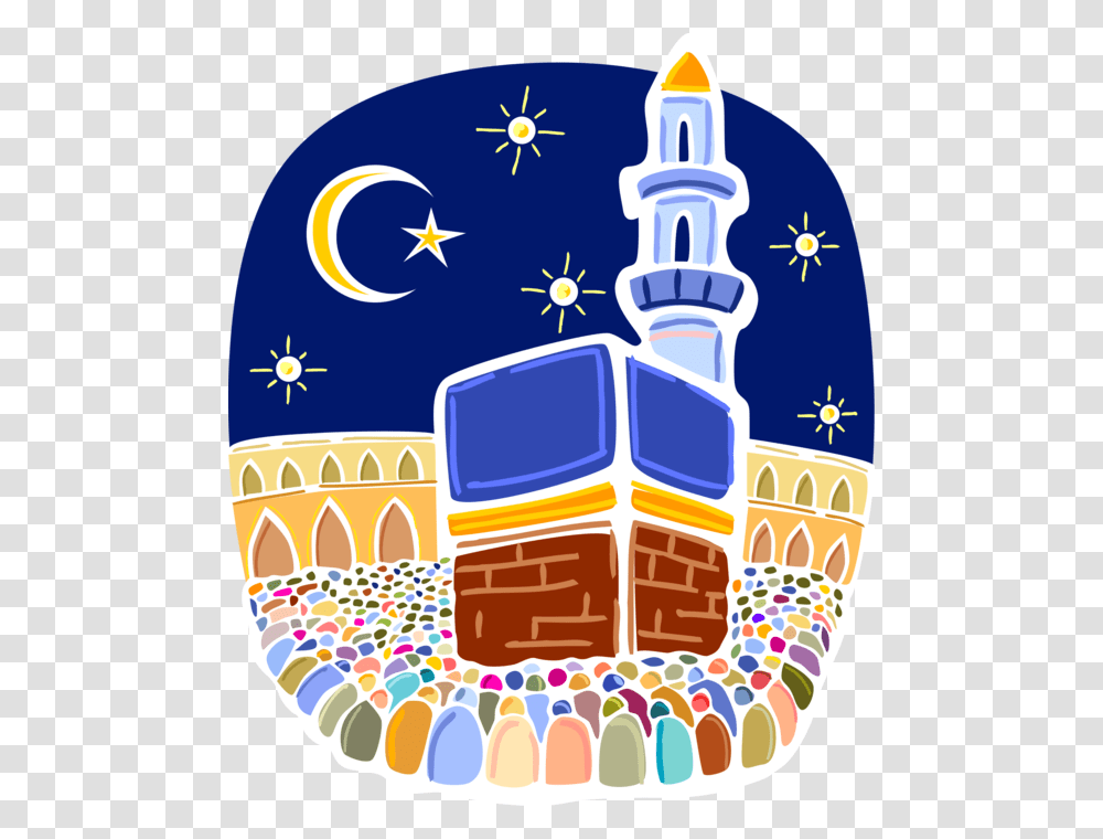 Vector Illustration Of Muslim Hajj Pilgrimage In Al Pilgrimage To Mecca Cartoon, Outdoors, Nature, Transportation Transparent Png