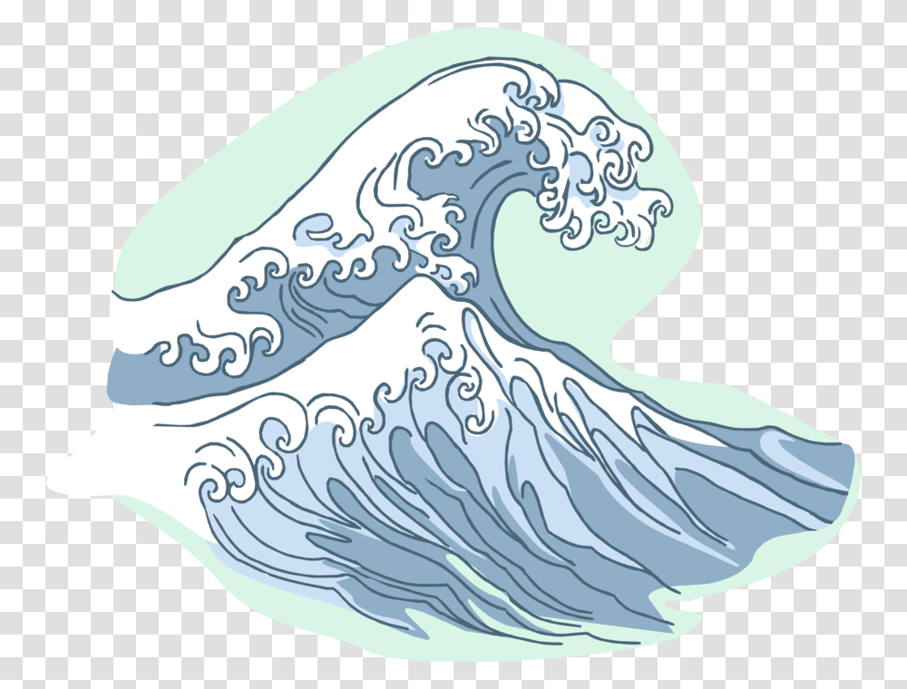Vector Illustration Of Ocean Waves Cresting Homonyms For Wave, Outdoors, Nature, Sea, Water Transparent Png