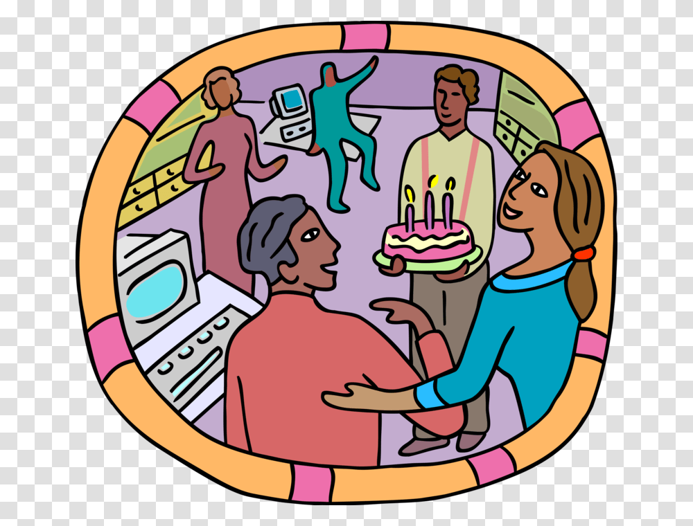 Vector Illustration Of Office Party Birthday Celebrations Office Birthday Celebrations, Drawing, Doodle, Poster Transparent Png