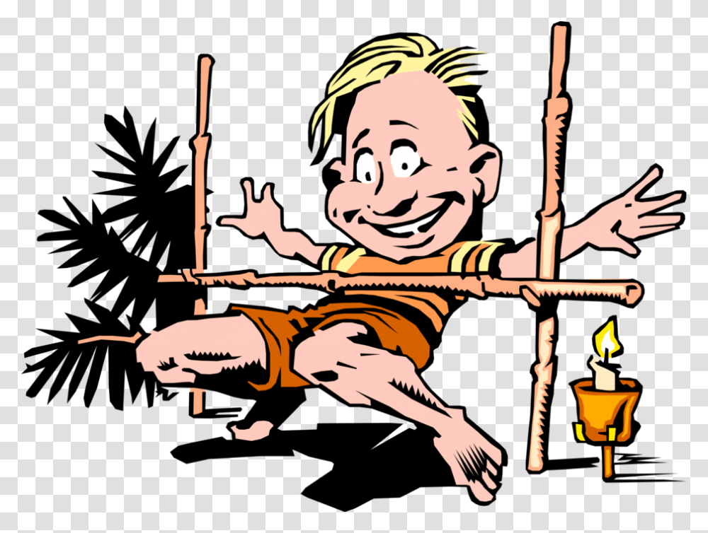 Vector Illustration Of On Holiday Vacation Male Dances Limbo Rock How Low Can You Go, Person, Human, Cupid, Arrow Transparent Png