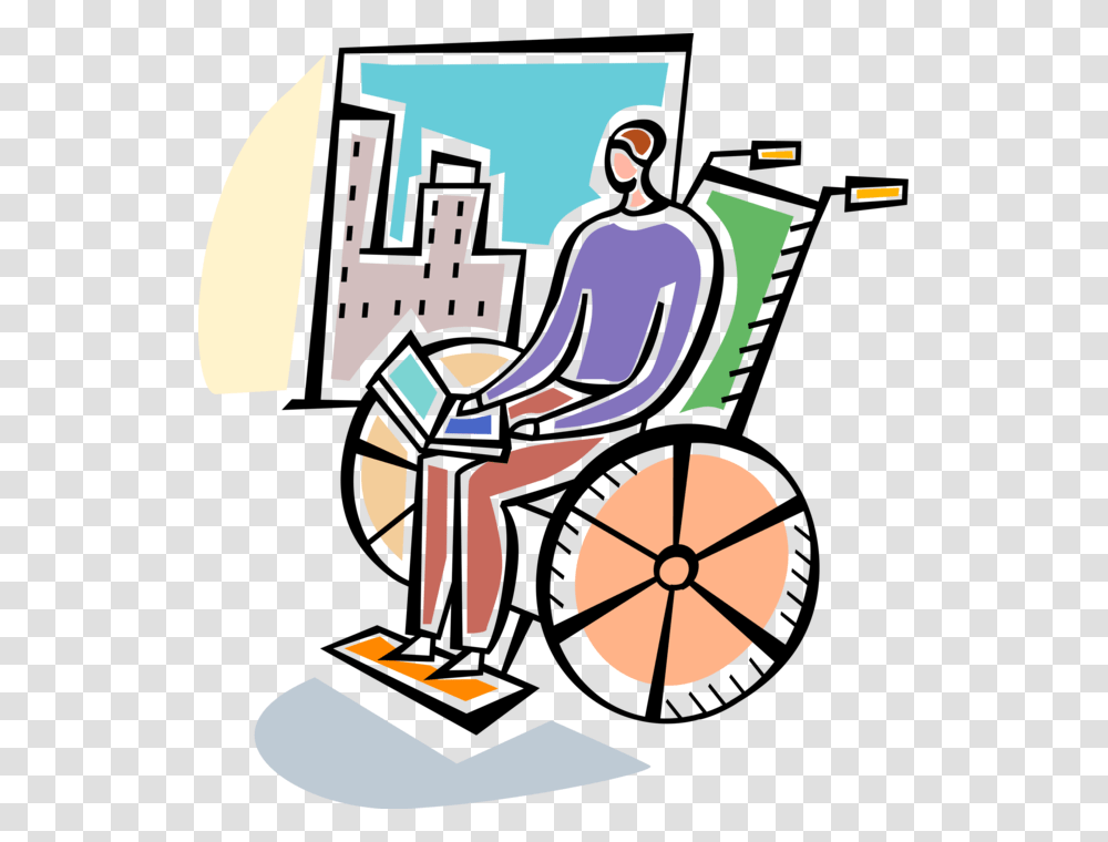 Vector Illustration Of Online Internet Access By Handicapped, Poster Transparent Png