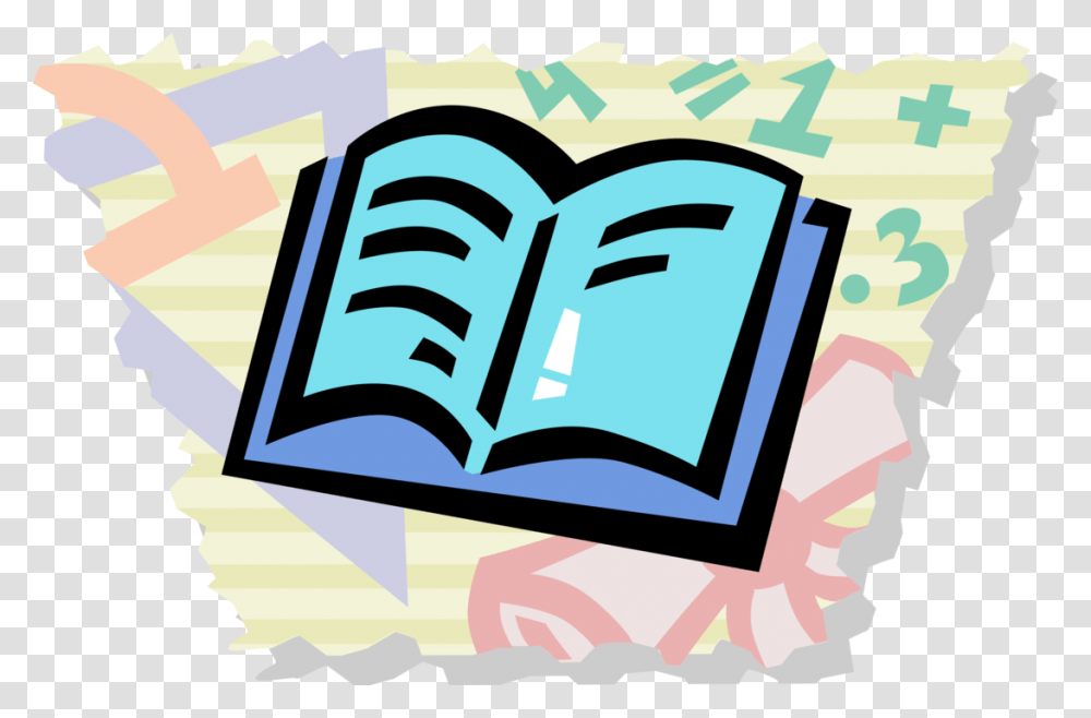Vector Illustration Of Opened Schoolbook Textbook Book, Poster, Advertisement, Flyer, Paper Transparent Png