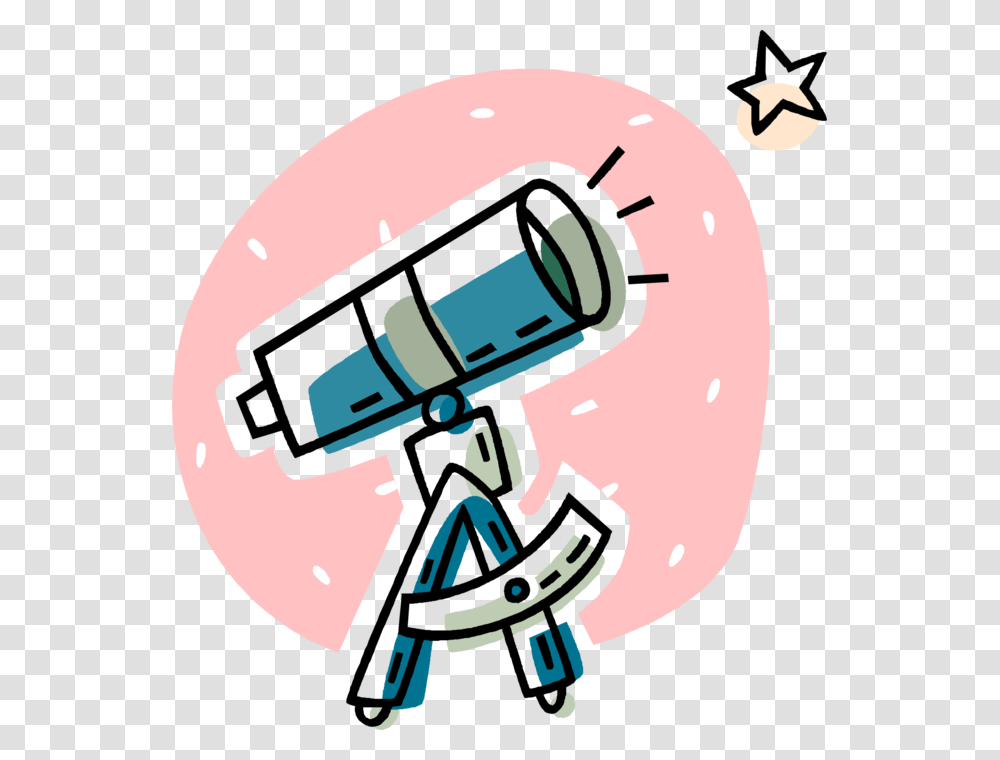 Vector Illustration Of Optical Telescope Observes The Telescope Star Clipart Transparent Png