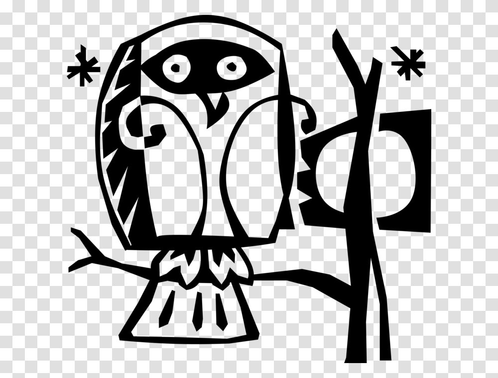 Vector Illustration Of Owl Nocturnal Bird Of Prey Sitting, Gray, World Of Warcraft, Halo Transparent Png
