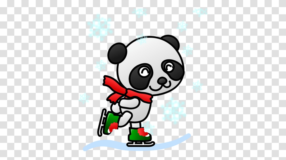 Vector Illustration Of Panda With A Red Scarf, Poster, Advertisement Transparent Png