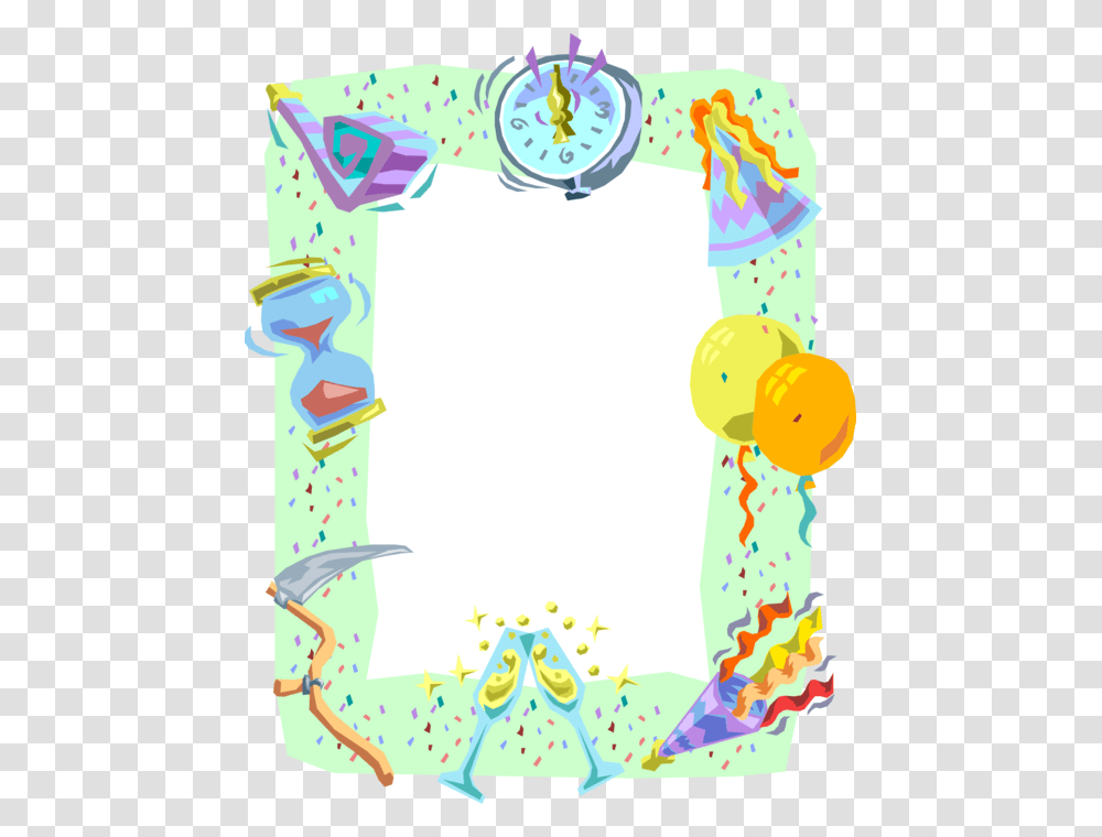 Vector Illustration Of Party Time Celebration Frame, Number, Alphabet Transparent Png