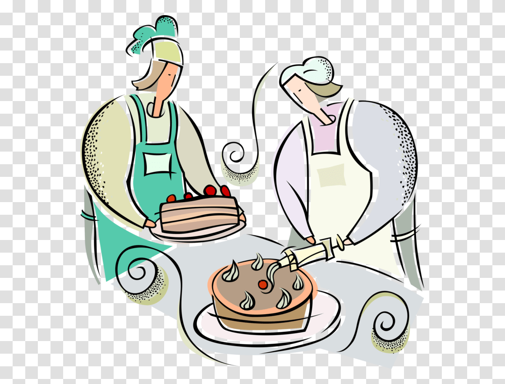 Vector Illustration Of Pastry Chef Decorating Cake Proyectos Socio Productivos Ya Elaborados, Person, Dish, Meal, Food Transparent Png