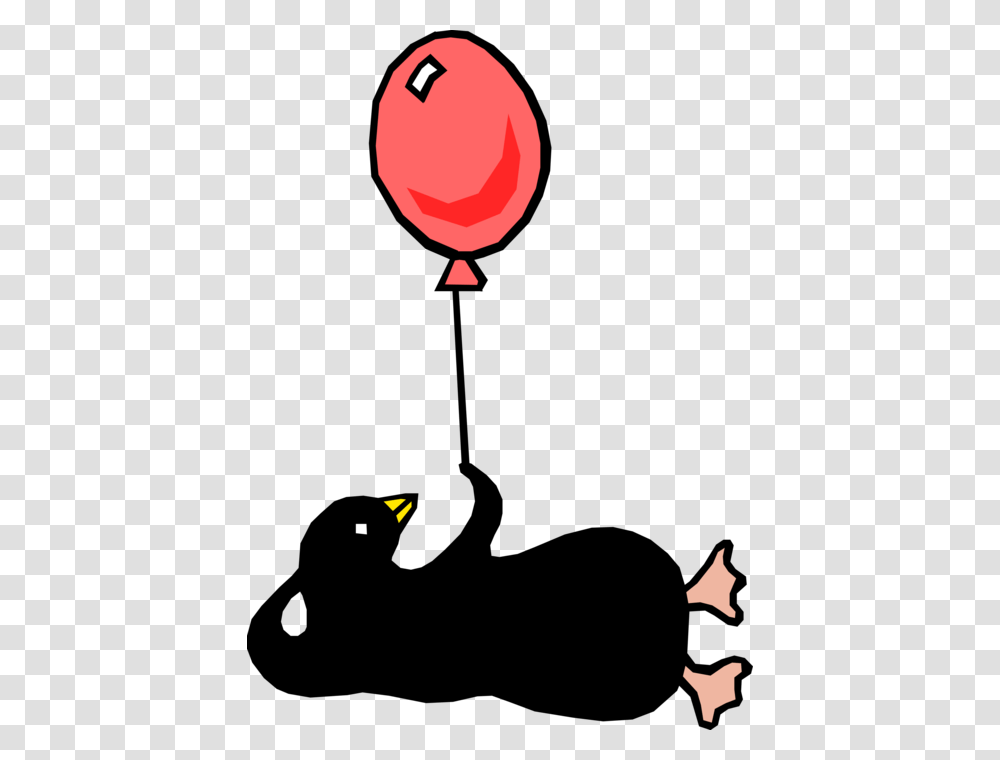 Vector Illustration Of Penguin With Red Balloon Transparent Png