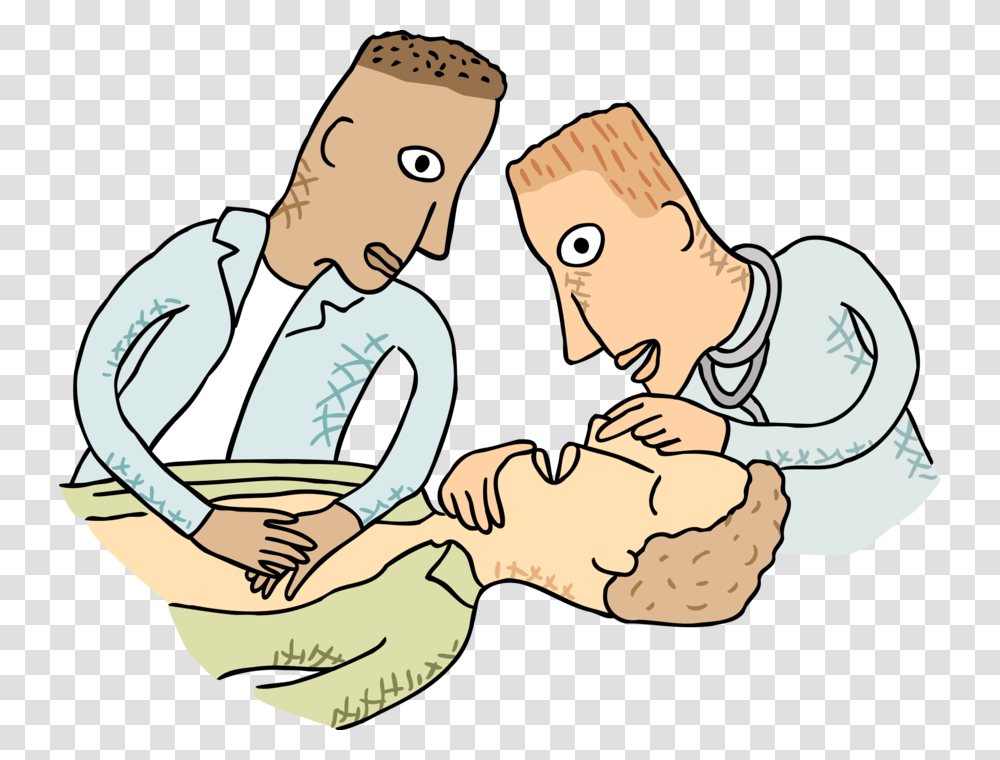 Vector Illustration Of Person Receiving Mouth To Mouth Mouth To Mouth Resuscitation Cartoon, Drawing, Hug, Doodle, Doctor Transparent Png