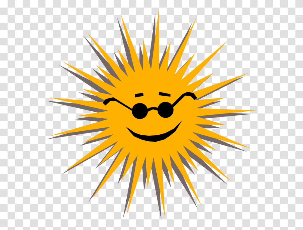 Vector Illustration Of Personified Sun Smiles With Illustration, Animal, Fish, Sea Life, Puffer Transparent Png