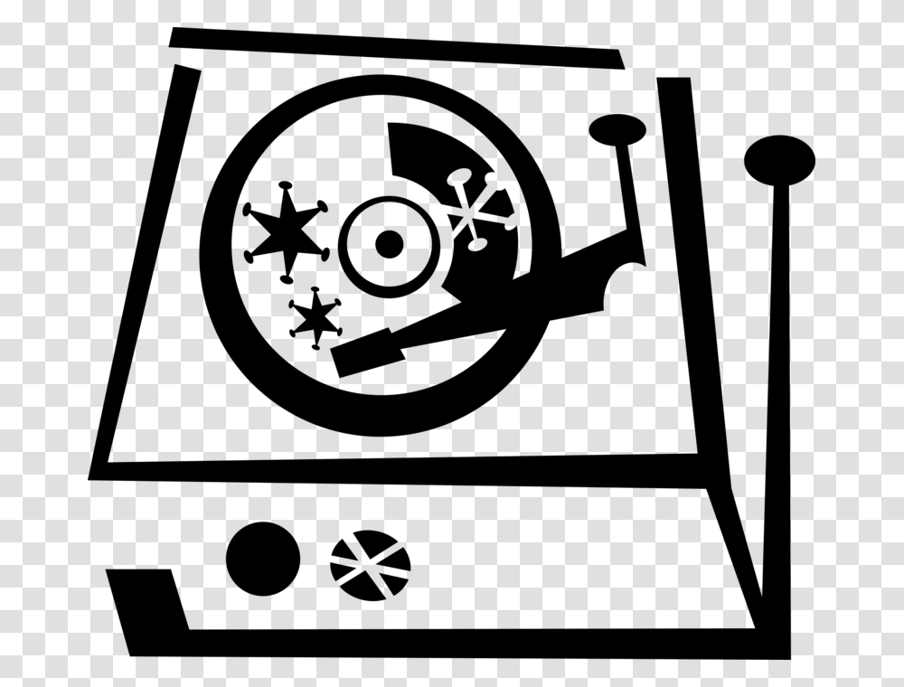 Vector Illustration Of Phonograph Record Player Turntable Circle, Gray, World Of Warcraft Transparent Png