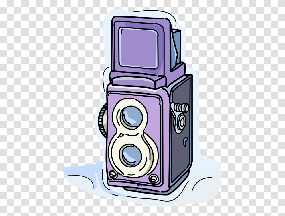 Vector Illustration Of Photography Twin Lens Reflex Tlr Camera Vector, Electronics, Gas Pump, Machine Transparent Png