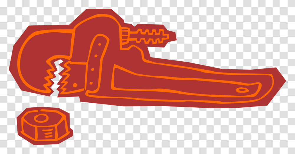 Vector Illustration Of Pipe Wrench Or Stillson Wrench, Key Transparent Png