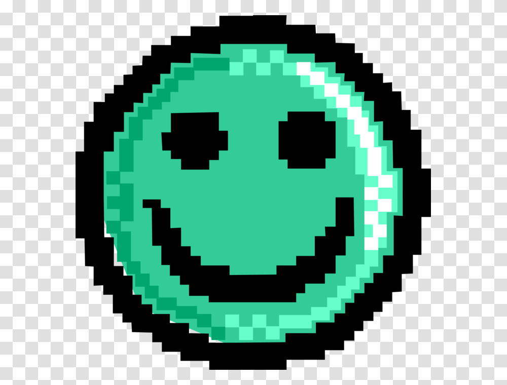 Vector Illustration Of Pixelated Bitmap Happy Face Deadpool Logo Pixel Art, Green, Rug, Recycling Symbol Transparent Png