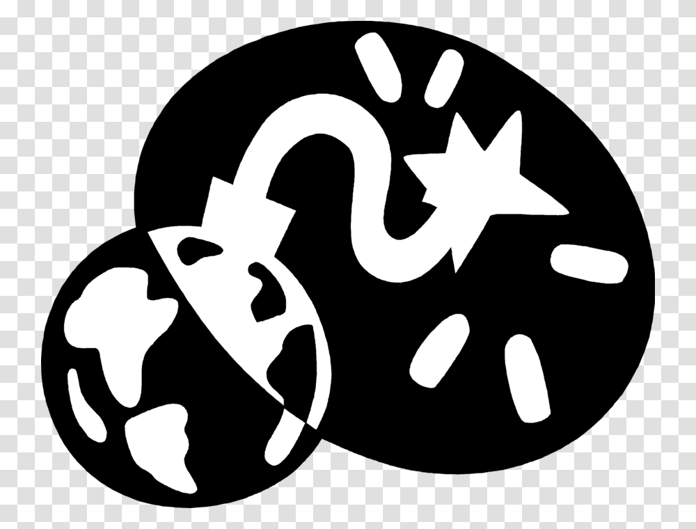 Vector Illustration Of Planet Earth World Time Bomb Emblem, Stencil, Star Symbol, Silhouette Transparent Png