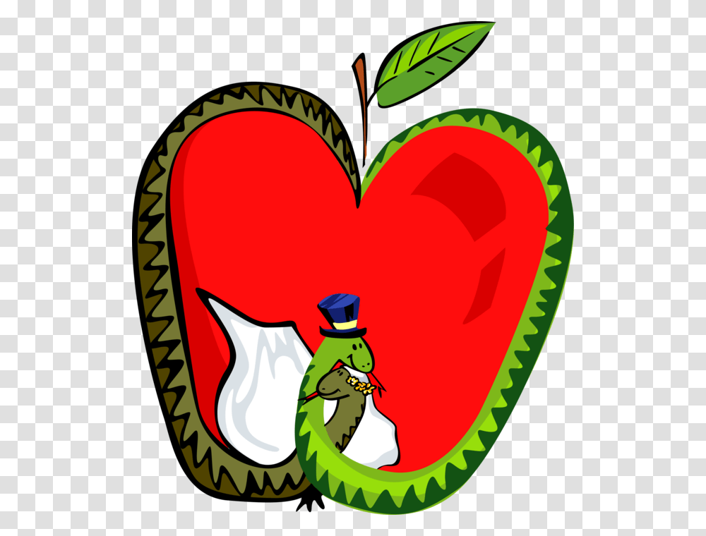 Vector Illustration Of Pomaceous Edible Fruit Red Apple Love, Heart, Plant, Label Transparent Png