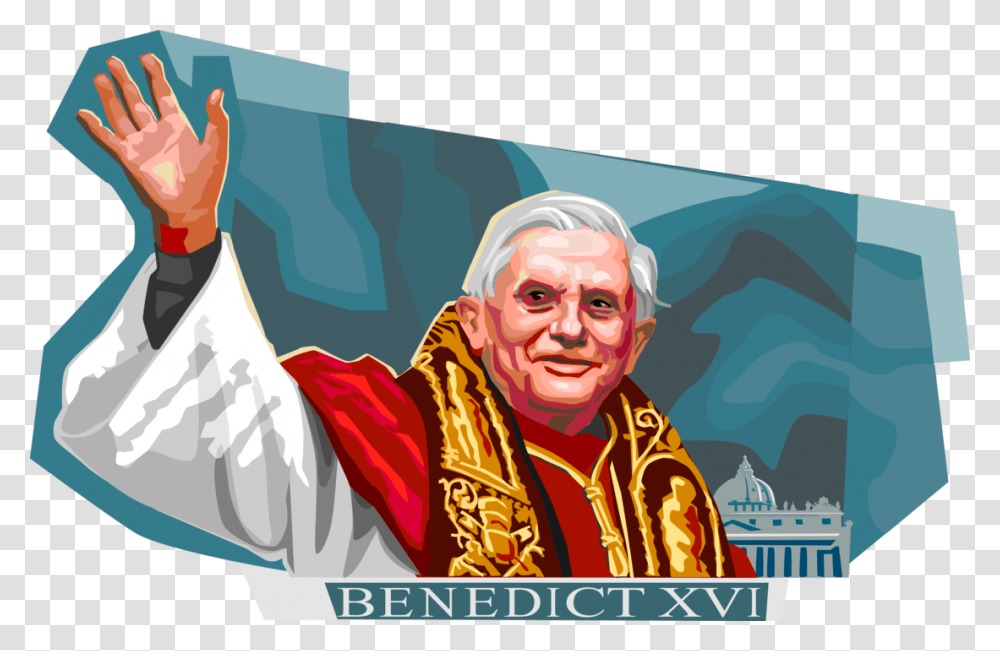 Vector Illustration Of Pope Benedict Xvi Pontiff Head Pope Benedict Xvi, Person, Poster, Advertisement, Tai Chi Transparent Png