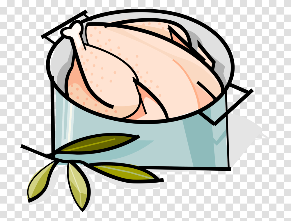 Vector Illustration Of Poultry Chicken Dinner Cooking, Helmet, Apparel, Food Transparent Png