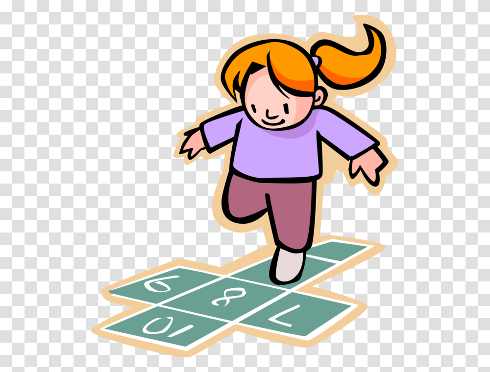 Vector Illustration Of Primary Or Elementary School Hopscotch Clipart, Game, Girl, Female, Outdoors Transparent Png