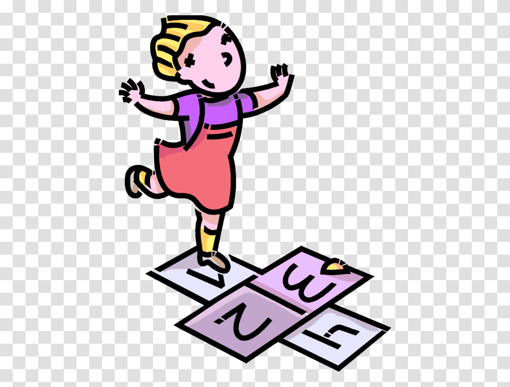 Vector Illustration Of Primary Or Elementary School Hopscotch Clipart, Person, Poster, Advertisement Transparent Png