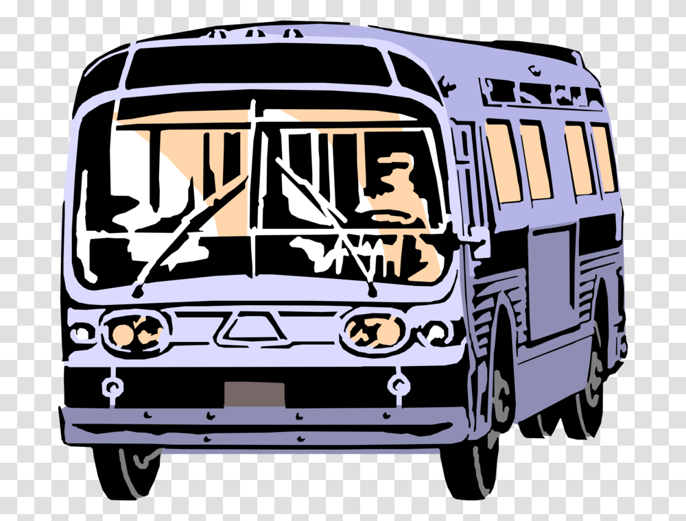 Vector Illustration Of Public Urban Transportation Public Transit Bus, Minibus, Van, Vehicle Transparent Png
