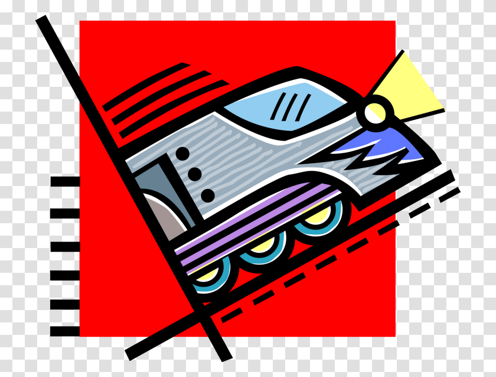 Vector Illustration Of Railroad Rail Transport Speeding, Poster, Advertisement Transparent Png
