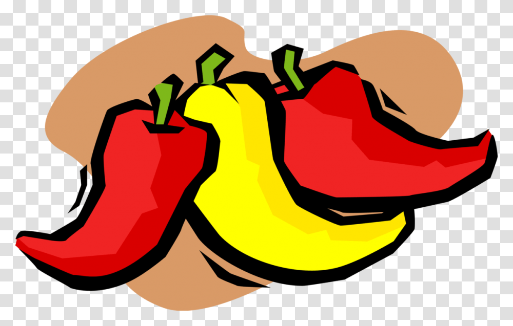 Vector Illustration Of Red And Yellow Hot Chili Peppers Chili Vector, Plant, Vegetable, Food, Bell Pepper Transparent Png