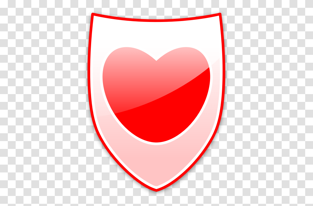 Vector Illustration Of Red Heart On A Shield Heart, Label, Sticker, Interior Design Transparent Png