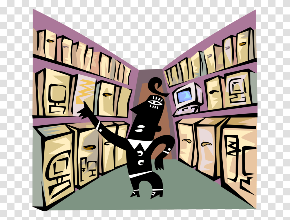 Vector Illustration Of Retail Electronics Sales Person Cartoon, Poster, Furniture, Crowd, Shop Transparent Png
