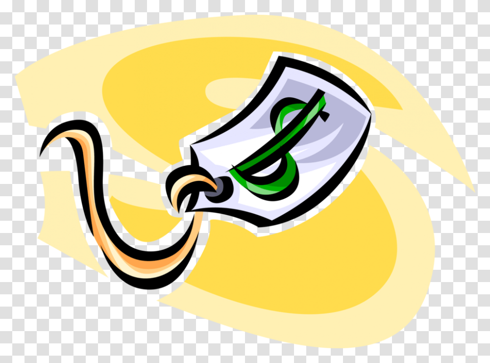 Vector Illustration Of Retail Sales Tag With Cash Money, Food Transparent Png