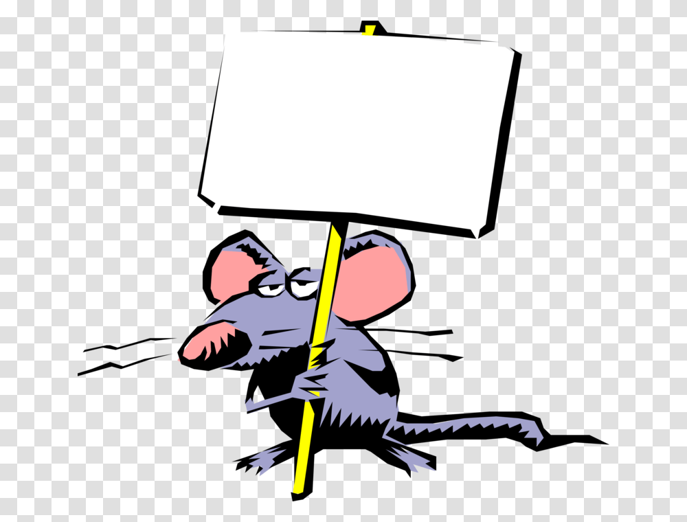 Vector Illustration Of Rodent Mouse With Protest Picket Save The World With Behavior Analysis, Candle, Scroll, Arrow Transparent Png