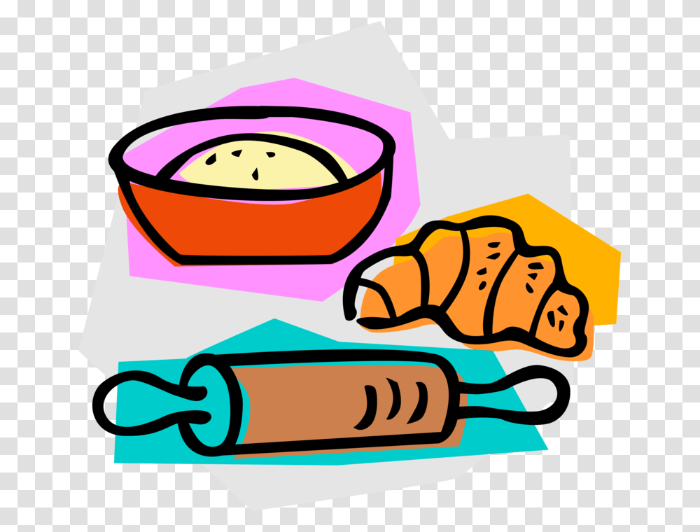 Vector Illustration Of Rolling Pin With Flour Dough Rolling Pin Clip Art Transparent Png