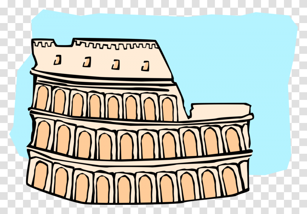 Vector Illustration Of Roman Forum Colosseum Or Coliseum, Architecture, Building, Castle, Pillar Transparent Png