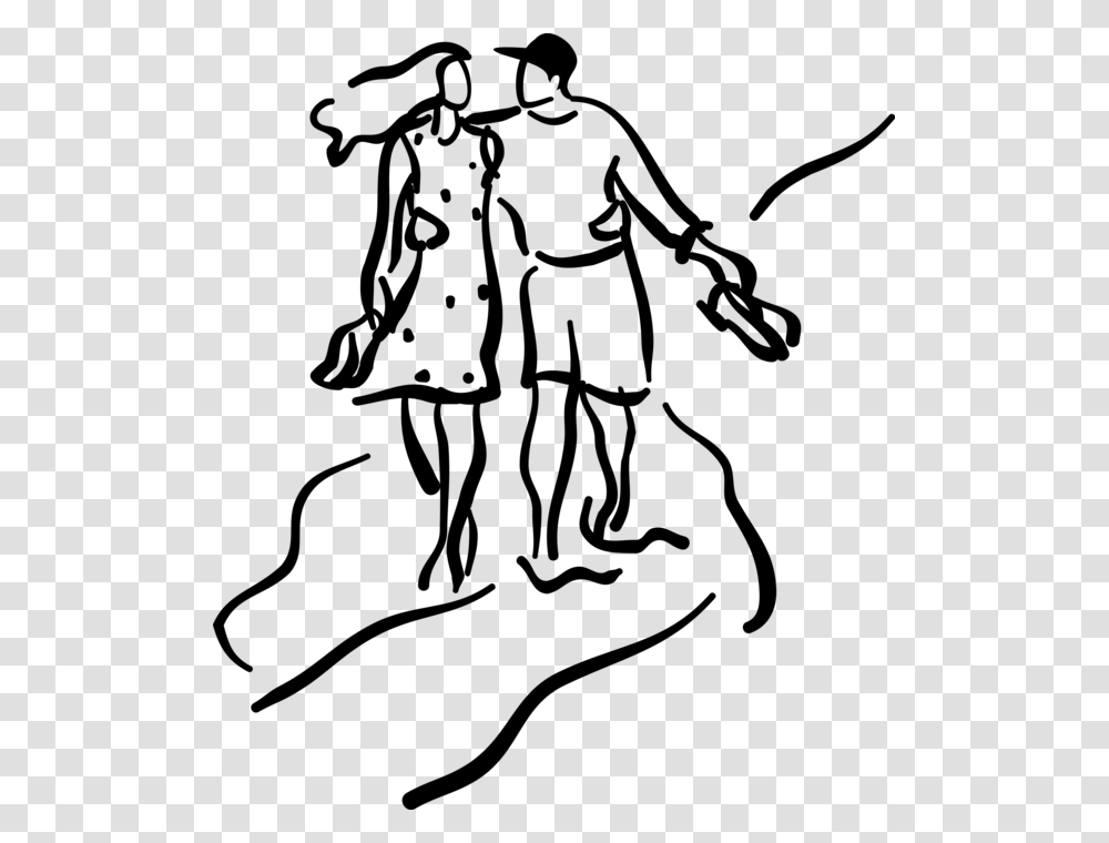 Vector Illustration Of Romantic Couple Stroll Arm In Chomoranma Reggae Mix, Gray, World Of Warcraft Transparent Png