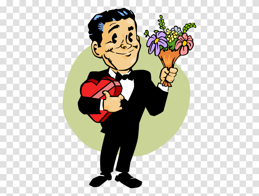 Vector Illustration Of Romantic Date Night With Candy Cartoon, Performer, Person, Human, Magician Transparent Png