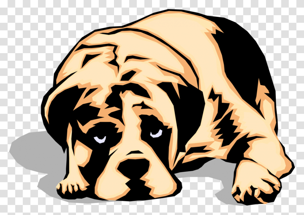 Vector Illustration Of Sad Looking Family Pet Puppy, Person, Human, Helmet Transparent Png