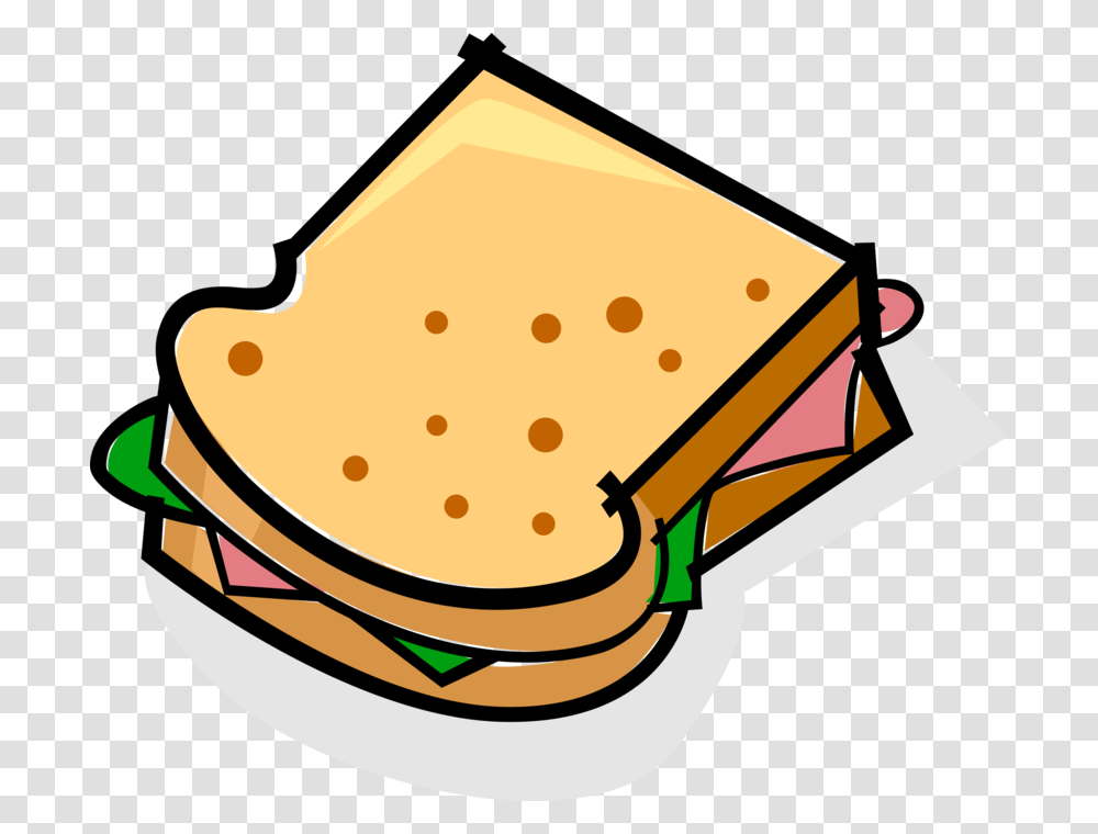 Vector Illustration Of Sandwich Sliced Cheese Or Meat Ham Sandwich Clipart, Label, Birthday Cake, Food Transparent Png