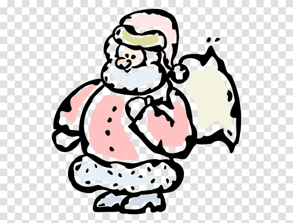 Vector Illustration Of Santa Claus Saint Nicholas, Label, Stencil, Mustache Transparent Png