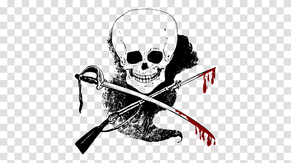 Vector Illustration Of Scary Ghost With Skull Head Sword With Blood Clipart, Arrow, Outdoors Transparent Png