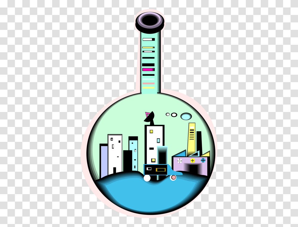 Vector Illustration Of Science Laboratory Glassware, Gas Pump, Machine, Number Transparent Png