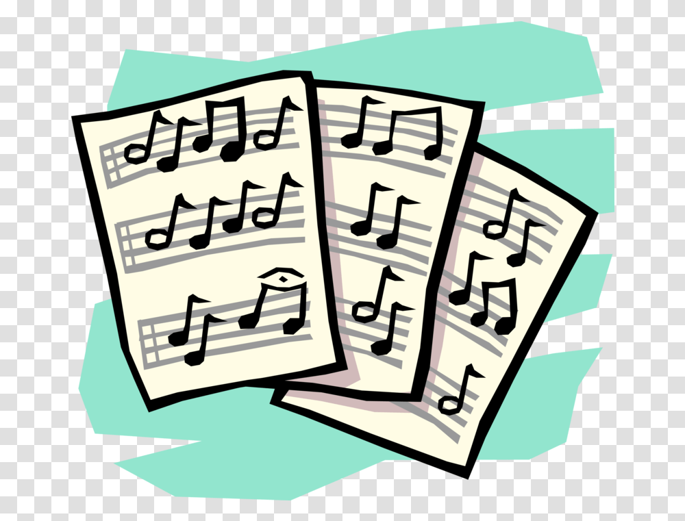 Vector Illustration Of Sheet Music Musical Notation Sheet Sheet Music Clipart, Text, Handwriting, Calligraphy, Number Transparent Png