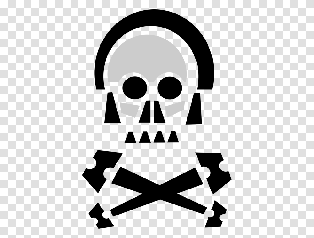 Vector Illustration Of Skull And Crossbones Identify Graphic Design, Stencil, Mask, Silhouette Transparent Png