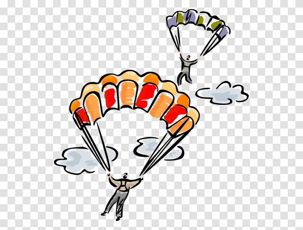 Vector Illustration Of Skydiving Skydiver Parachutists, Person, Hand Transparent Png