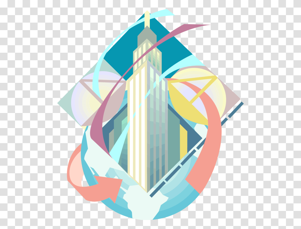 Vector Illustration Of Skyscraper Empire State Building Graphic Design, Kite, Toy Transparent Png