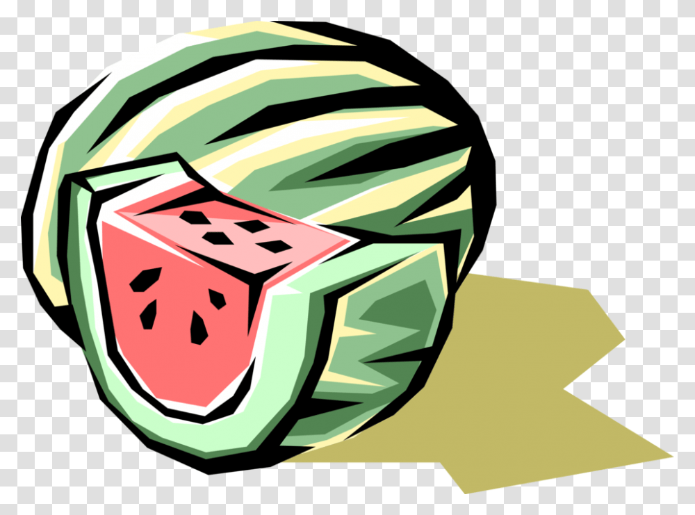 Vector Illustration Of Sliced Watermelon Melon Fruit Watermelon, Helmet, Apparel, Plant Transparent Png