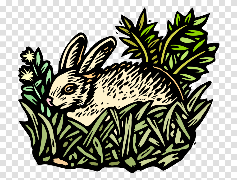 Vector Illustration Of Small Mammal Rabbit Lying In, Hare, Rodent, Animal, Bird Transparent Png