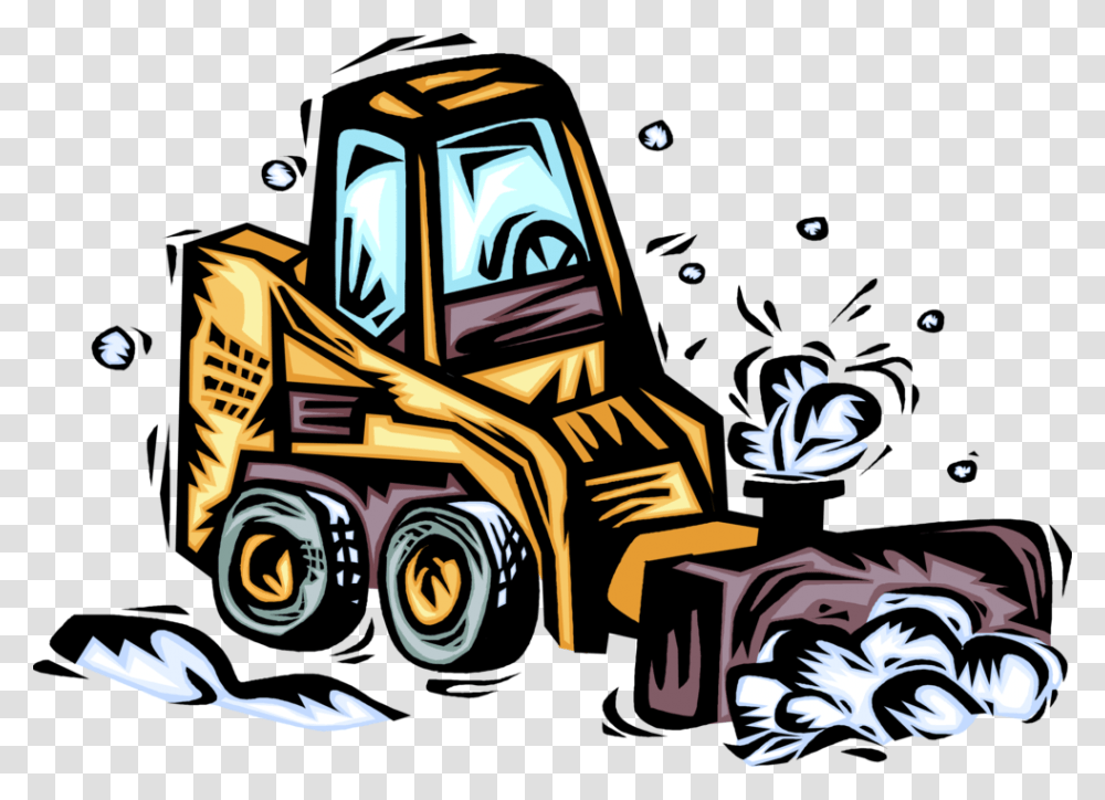 Vector Illustration Of Snow Plow And Snow Removal Equipment Snow Plow Clip Art, Tractor, Vehicle, Transportation Transparent Png