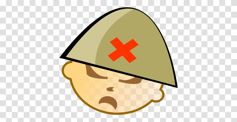 Vector Illustration Of Soldier With Helmet, Apparel, Hardhat, Baseball Cap Transparent Png